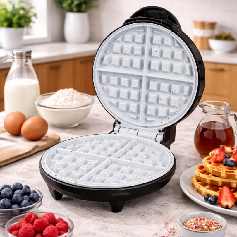 Hausberg HB‑3562NG Wafelijzer voor 4 Wafels – 1300W, RVS Inox - Afbeelding 2