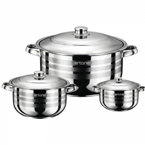 Ertone ERT-MN 515 Kookset 3-delig – Roestvrijstalen Pannen