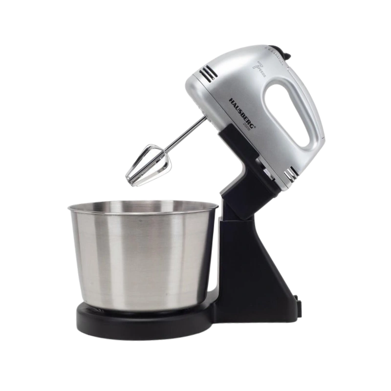 Hausberg HB‑3551NG Kom‑Mixer 250W – 7 Snelheden, 2 L RVS‑Kom, Zwart