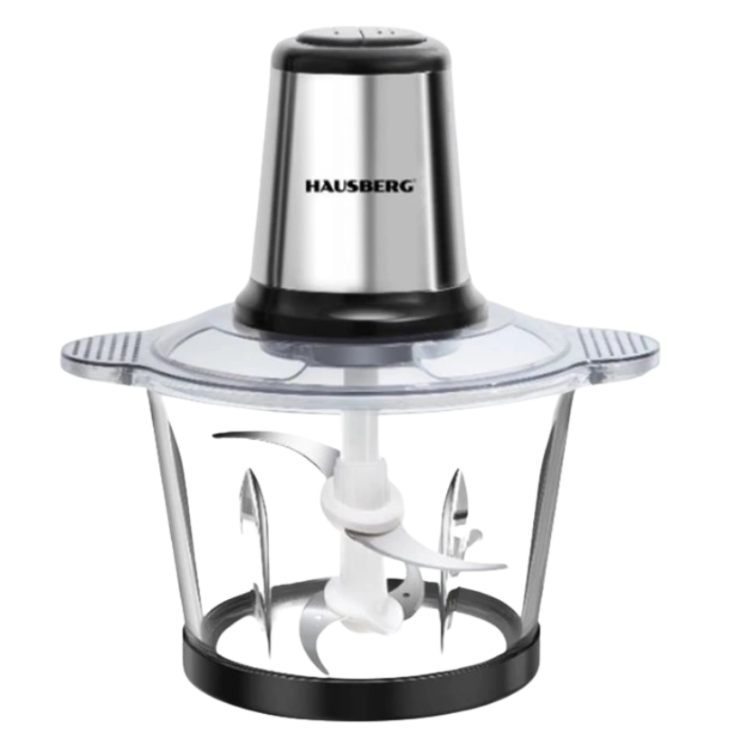Hausberg HB‑4506IN Hakmolen / Foodprocessor 3 L – 400–450W, RVS/Glas iNOX