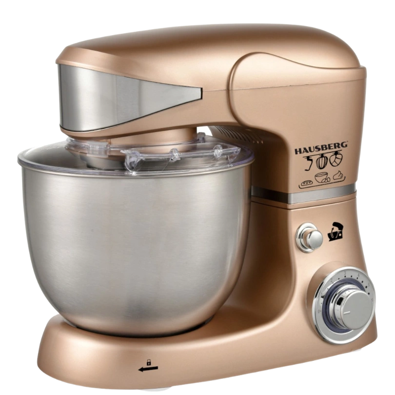 Hausberg HB‑7620AU Keukenmachine 5 L – 1000W Goud/Zwart