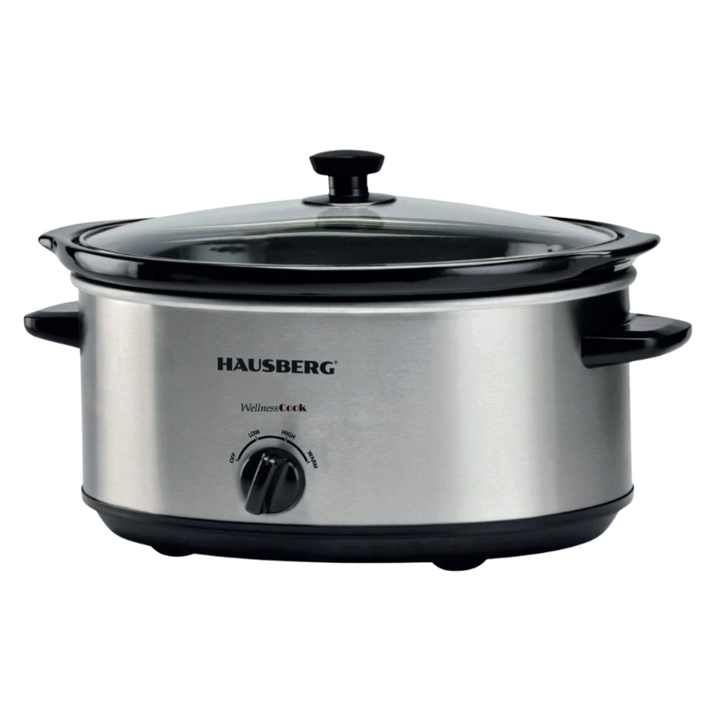 Hausberg HB‑1301IN Slowcooker 6,5 L – 320W – Roestvrijstalen Slow Cooker