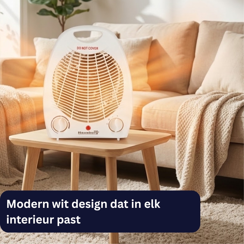 Hausberg HB‑8501AB Luchtverwarmer – 2000W Wit - Afbeelding 2