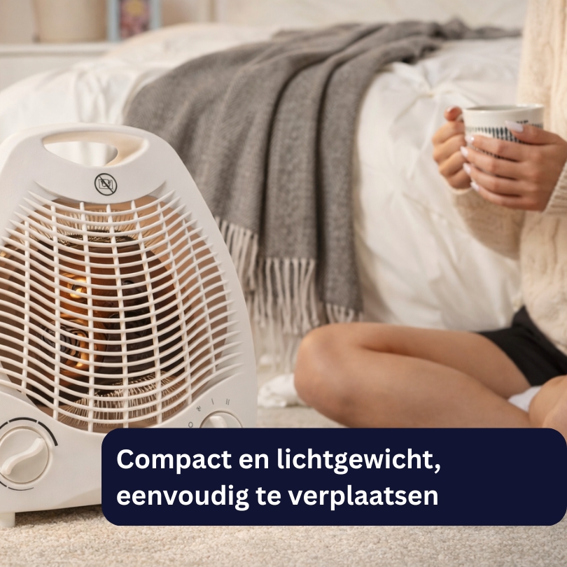 Hausberg HB‑8501AB Luchtverwarmer – 2000W Wit - Afbeelding 4