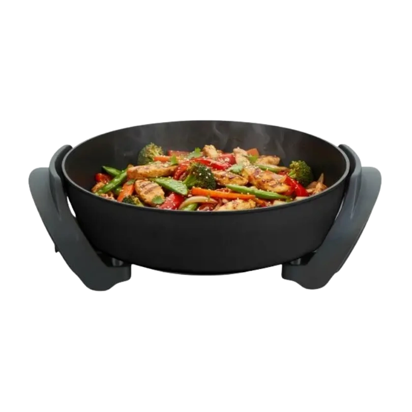 Hausberg HB-1303NG elektrische koekenpan, 30 cm, 1500–1800W, teflon, glazen deksel - Afbeelding 2