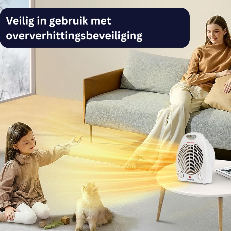 Hausberg HB‑8501AB Luchtverwarmer – 2000W Wit - Afbeelding 3