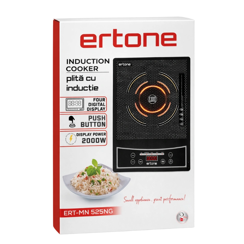 Ertone ERT‑MN 525NG Inductiekookplaat 1350W – Elektrische Kookplaat - Afbeelding 4
