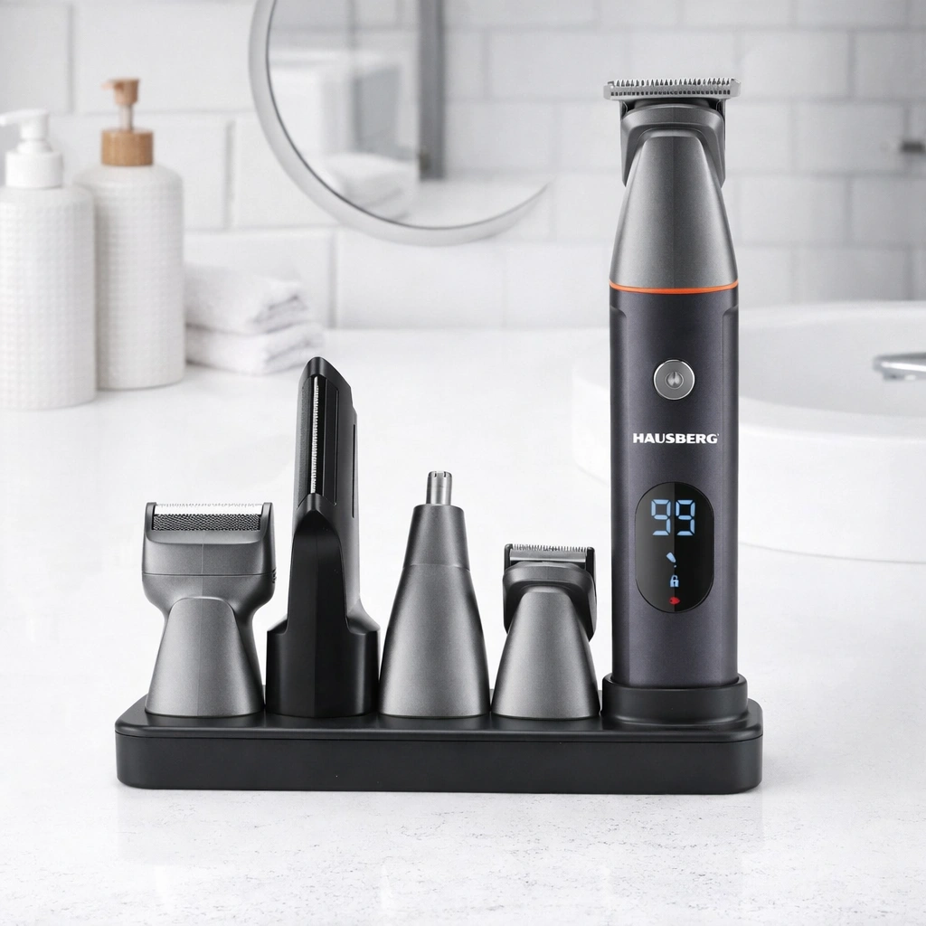 Hausberg HB‑77GR Professionele Scheermachine & Tondeuse Set – 5W Zilver - Afbeelding 2
