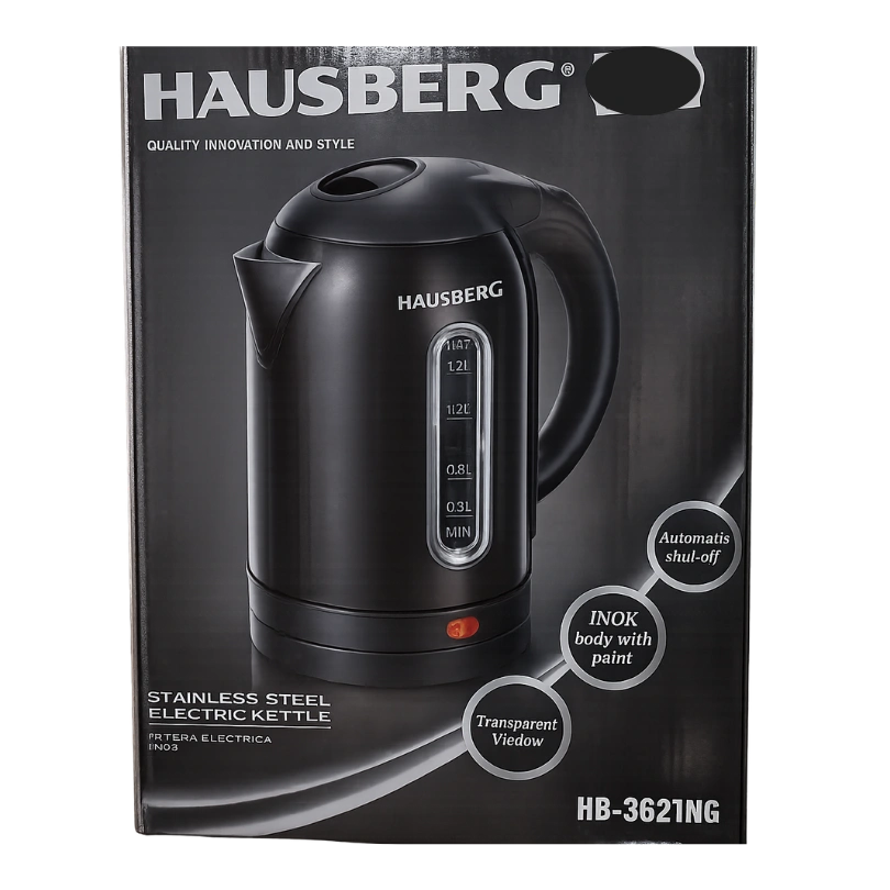 Hausberg HB‑3621NG Waterkoker Zwart 1,8 L – 1800W - Afbeelding 2