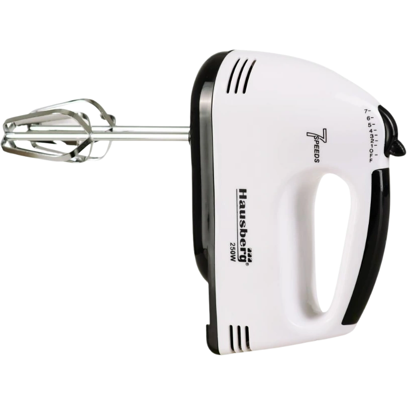 Hausberg HB‑4112NG Handmixer 7 Snelheden – 250W Wit - Afbeelding 3