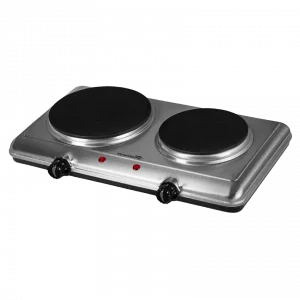 Hausberg HB‑545 Elektrische Kookplaat 2 Branders – 2500W Inox Zilver