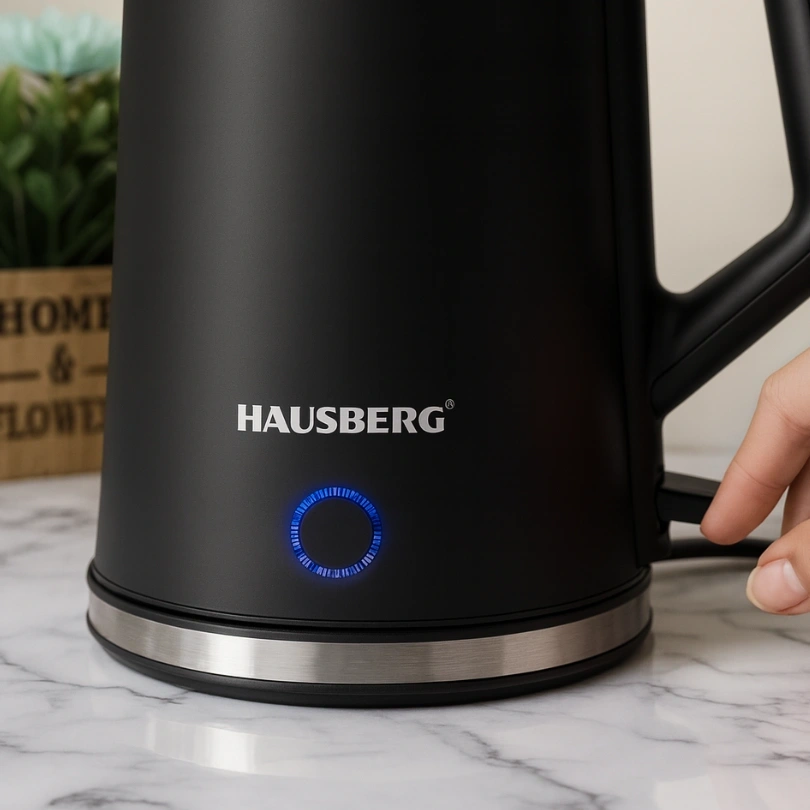 Hausberg HB‑3619NG Glazen Waterkoker 2 L – 1800W Zwart - Afbeelding 4