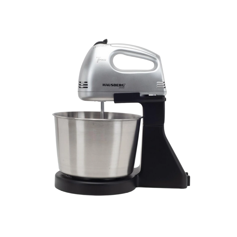 Hausberg HB‑3551NG Kom‑Mixer 250W – 7 Snelheden, 2 L RVS‑Kom, Zwart - Afbeelding 4