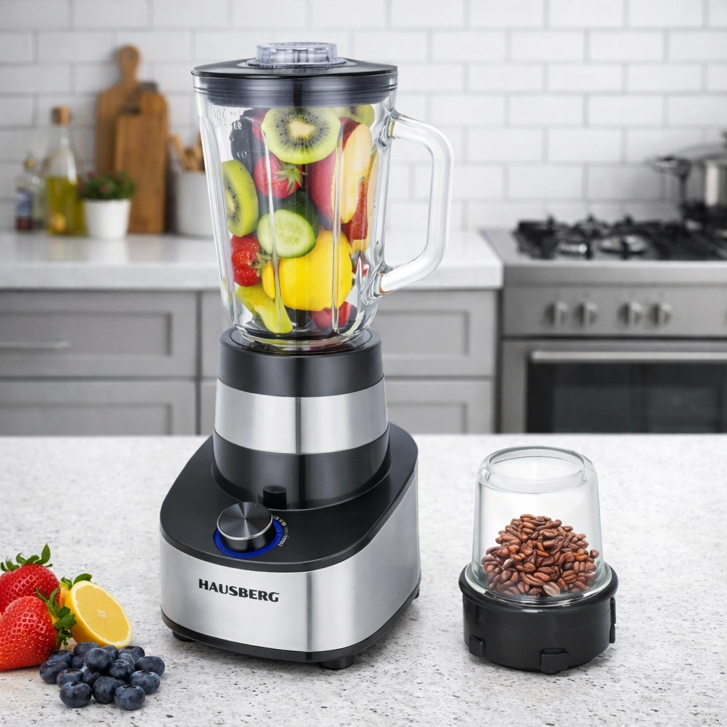Hausberg HB‑7765 Blender 1,5 L – Elektrische Blender 400–500W Glas Zwart - Afbeelding 3