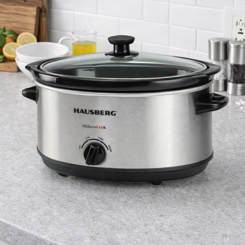 Hausberg HB‑1301IN Slowcooker 6,5 L – 320W – Roestvrijstalen Slow Cooker - Afbeelding 4
