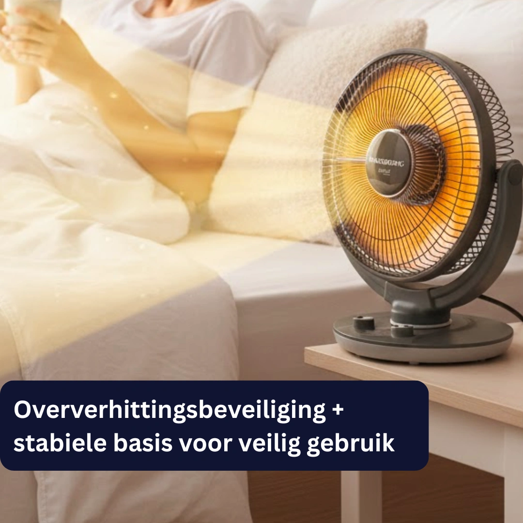 Hausberg HB‑8809NG Halogeen Radiatorkachel – 1000W, 2 Standen Zwart - Afbeelding 5