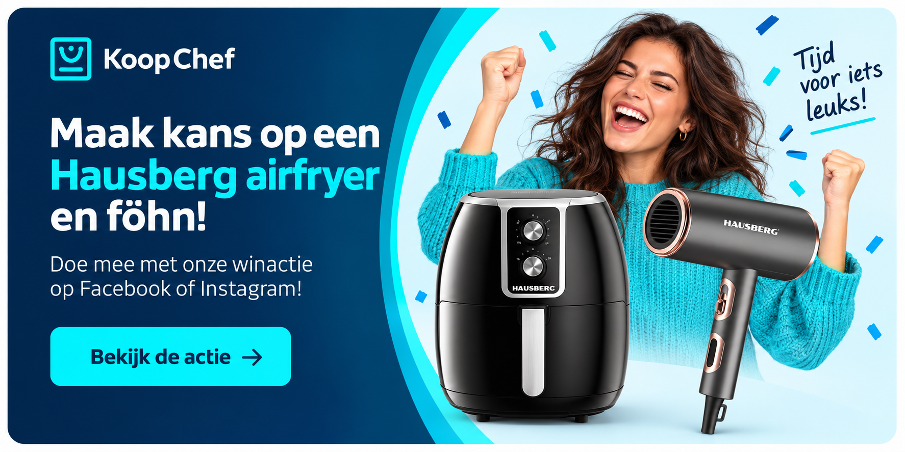 Maak kans op een Hausberg airfryer en föhn